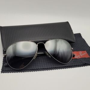 Ray Ban P.  Aviator Sunglasses RB8037 Carbon Fiber Arms Unisex